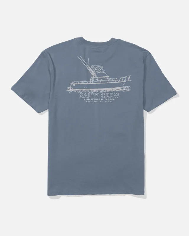 Vessel Heavyweight Tee - Washed Blue made by Salty Crew