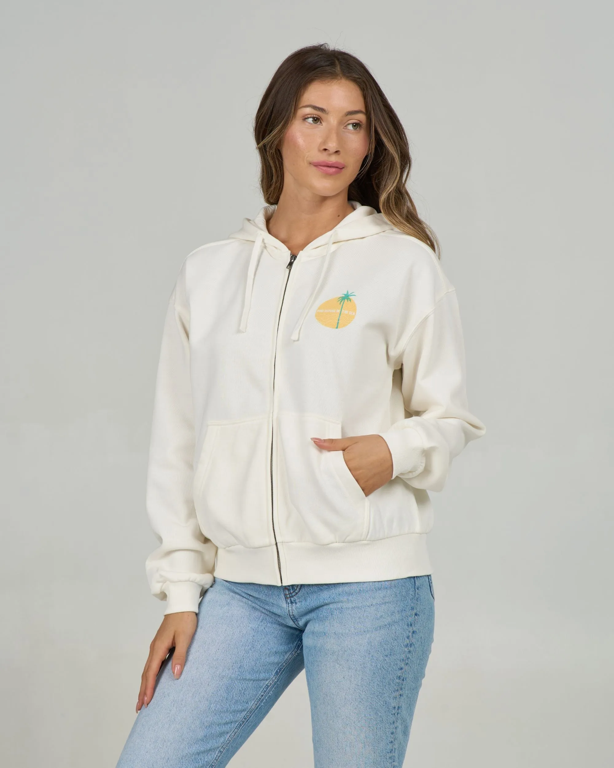 Simplicity Zip Hoody - Off White sold by Salty Crew