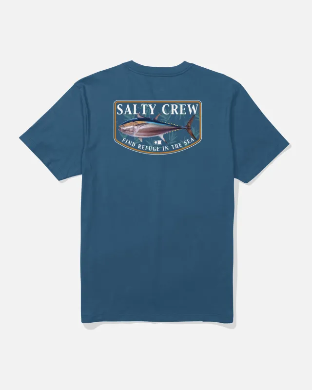 Big Blue Fill Crew Tee - Cast Blue made by Salty Crew