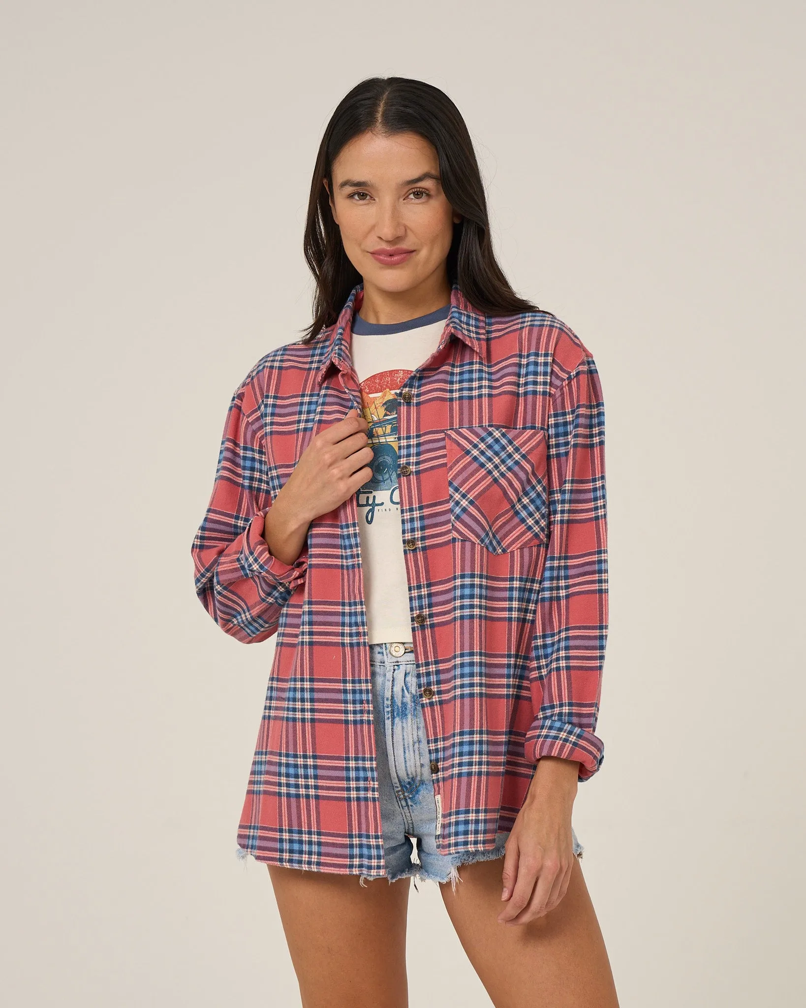 Out West Flannel - Rose sold by Salty Crew