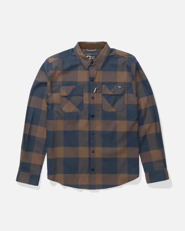 Fathom Tech Flannel - Navy/Rust made by Salty Crew