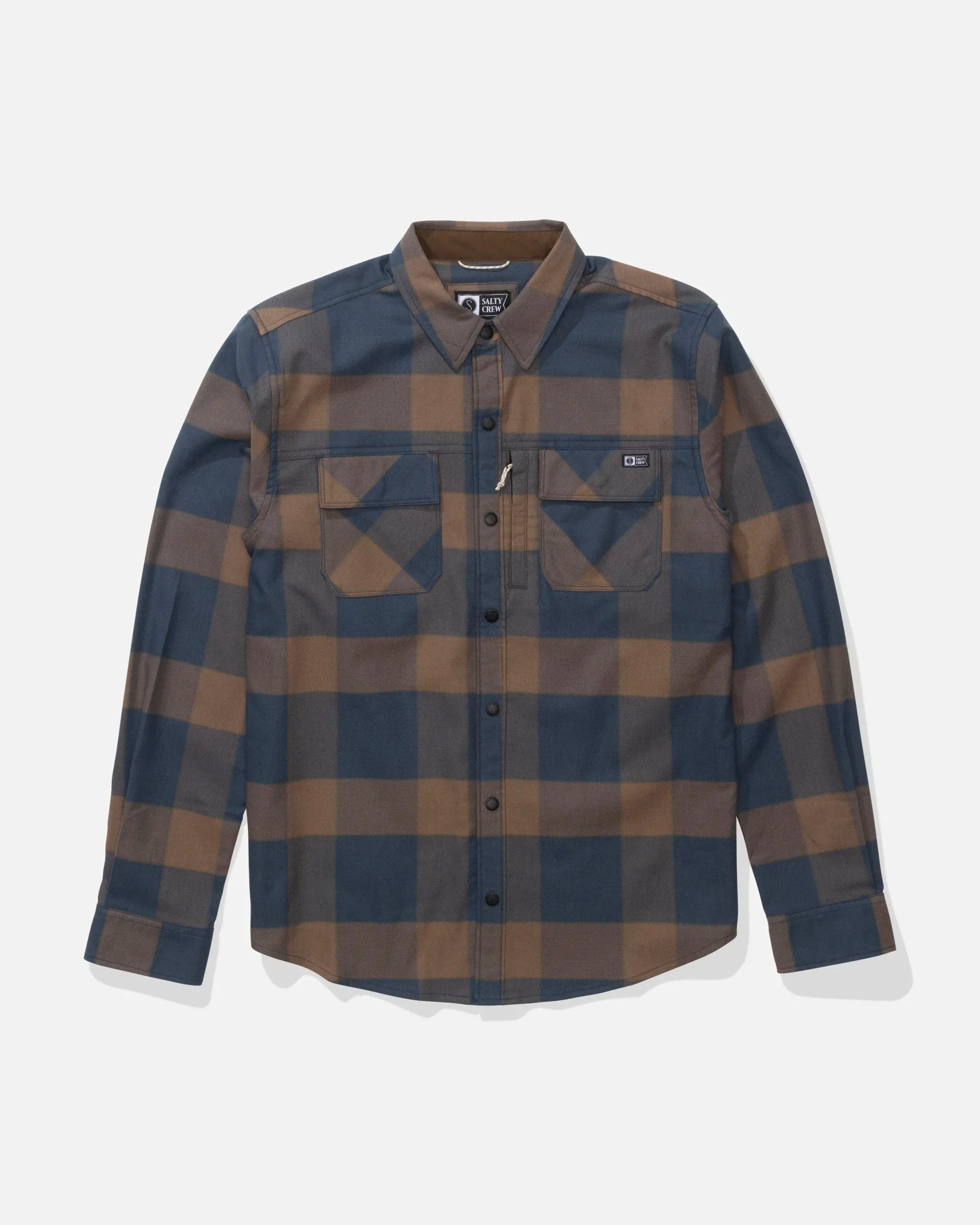 Fathom Tech Flannel - Navy/Rust sold by Salty Crew