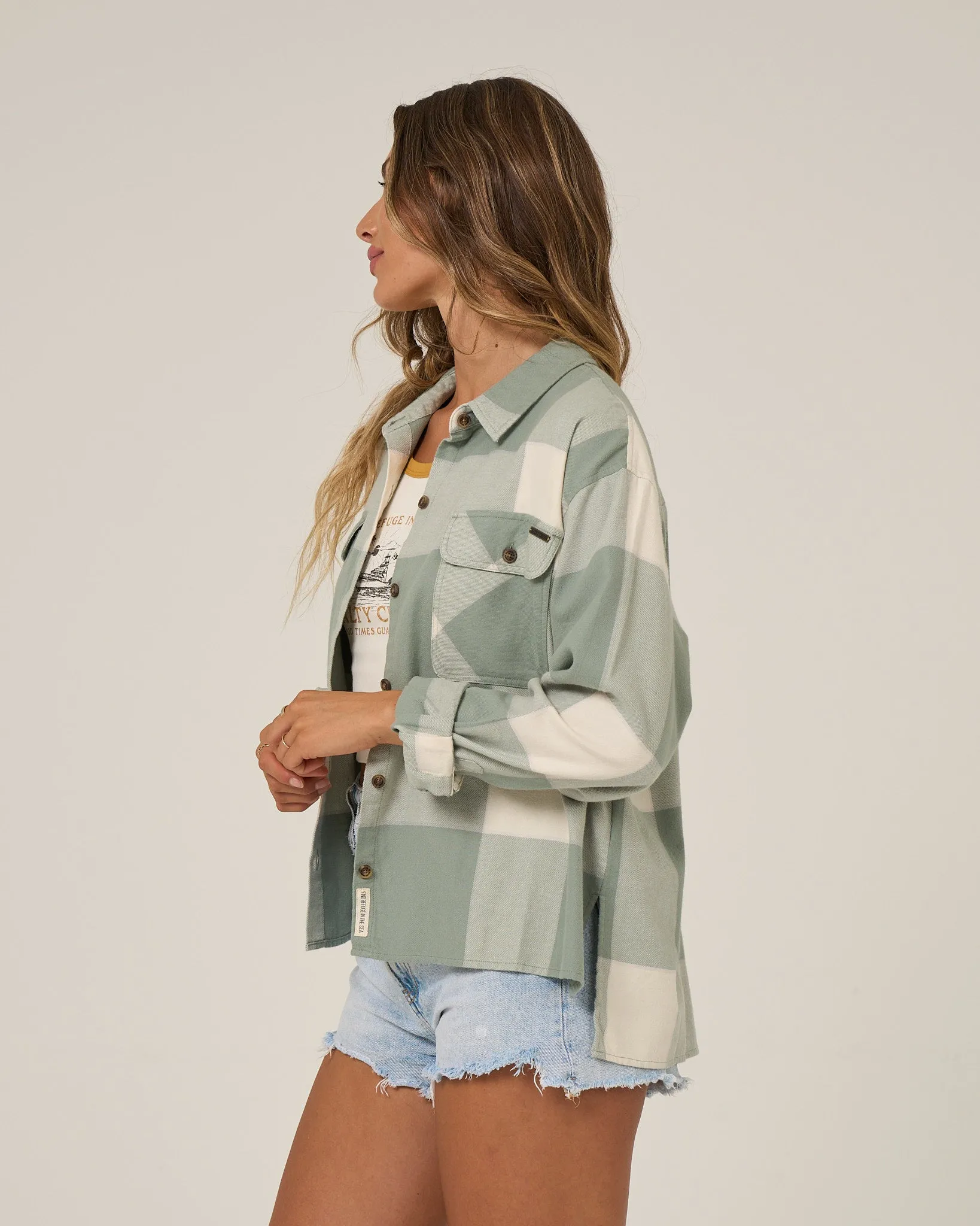 Nomad Flannel - Slate Grey sold by Salty Crew product image thumbnail 2