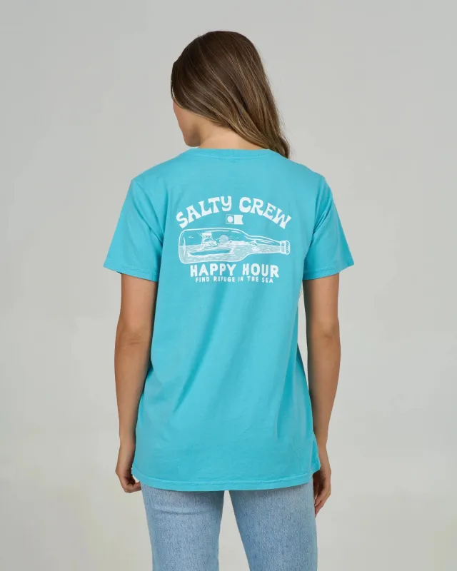 Happy Hour Boyfriend Tee - Turquoise made by Salty Crew