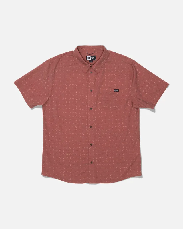 Drifter UV Button Up - Mid Red made by Salty Crew