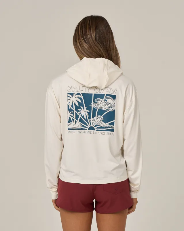 Island Wave Tech Hoodie - Off White made by Salty Crew