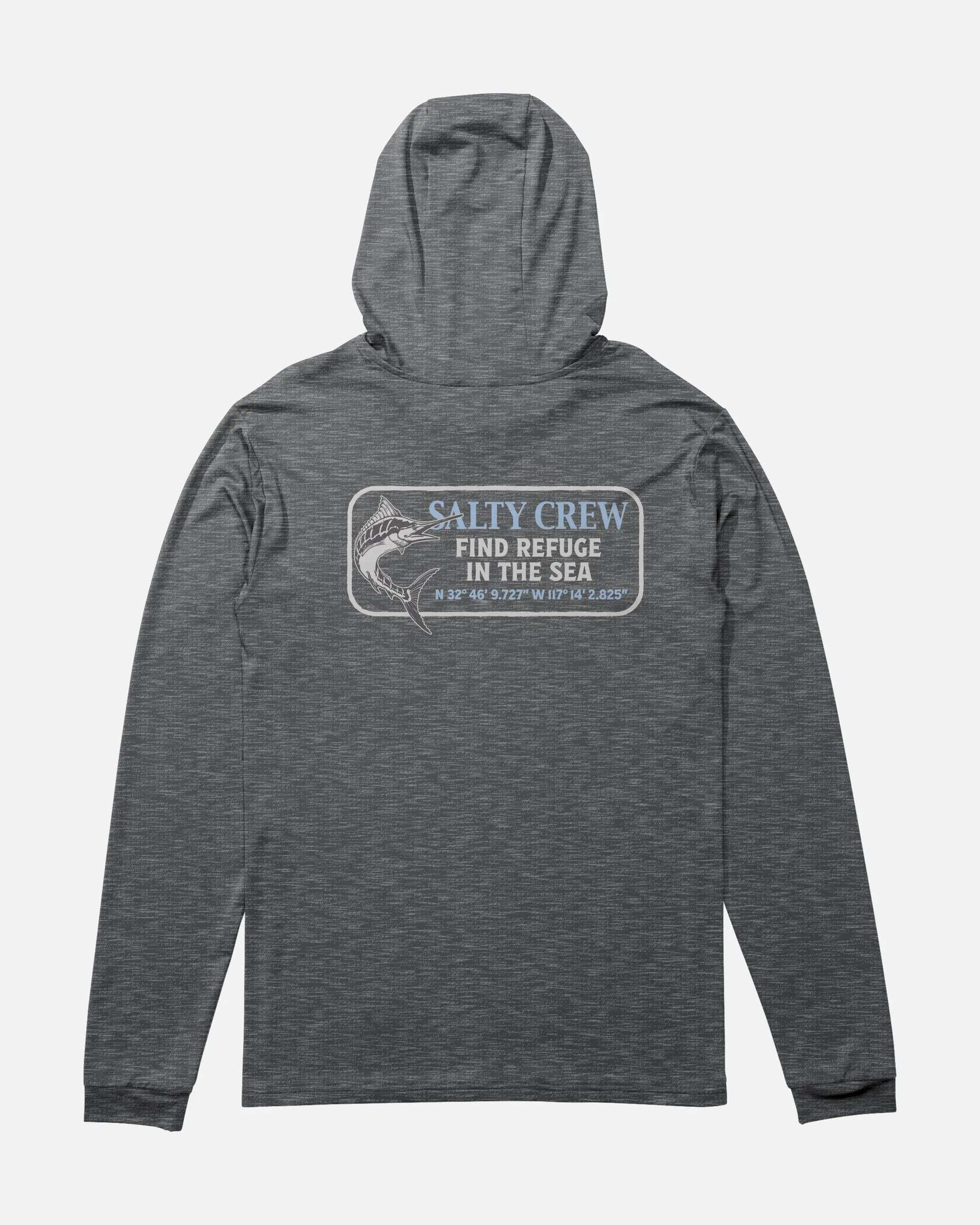Coordinates Hood Sunshirt - Charcoal Heather sold by Salty Crew