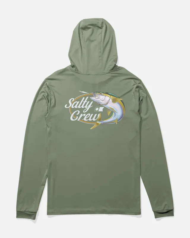 Yellow Tailed Hood Sunshirt - Agave made by Salty Crew