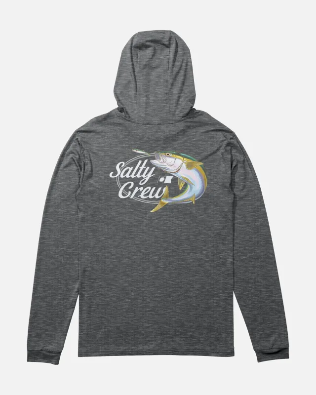 Yellow Tailed Hood Sunshirt - Charcoal Heather made by Salty Crew