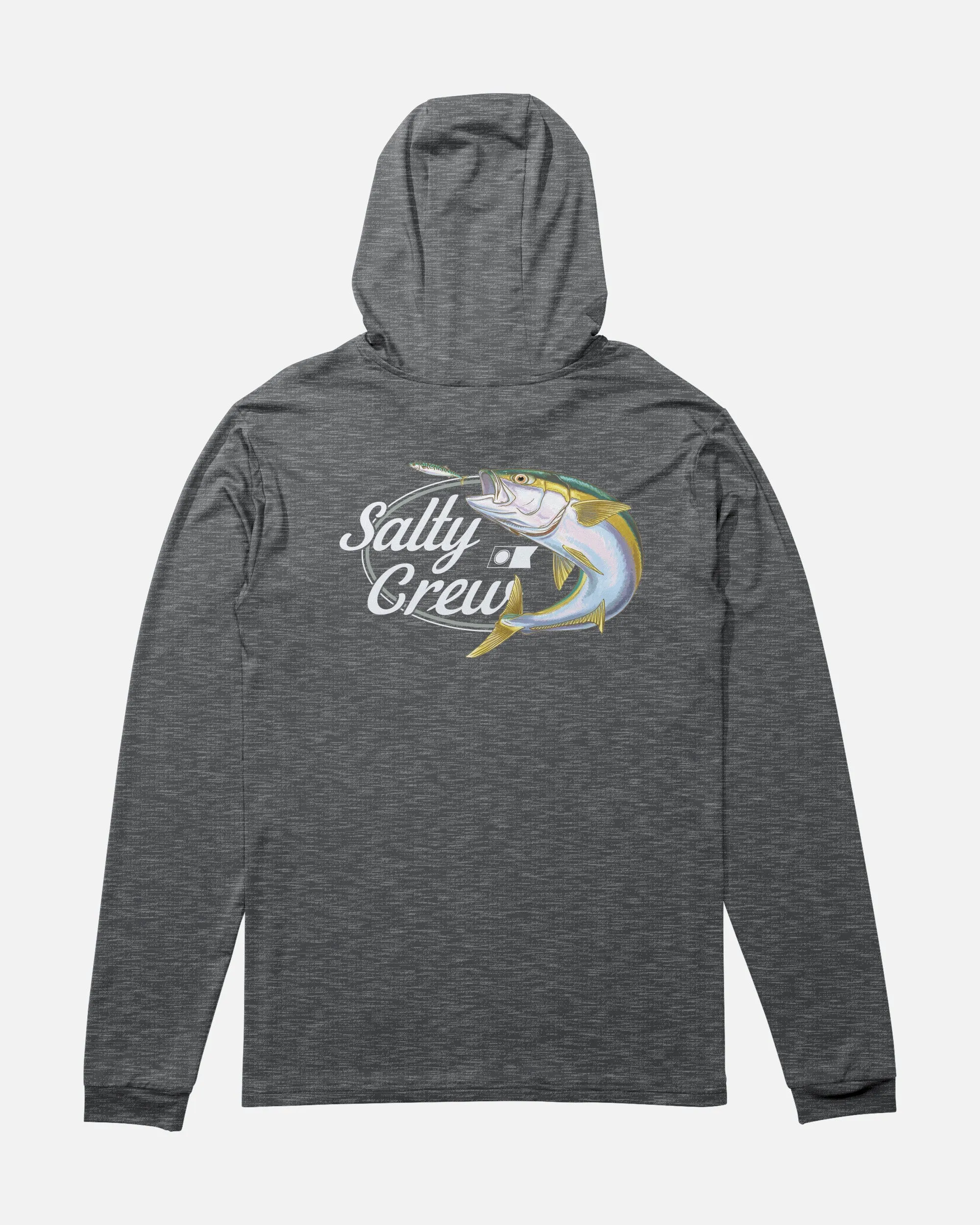 Yellow Tailed Hood Sunshirt - Charcoal Heather sold by Salty Crew
