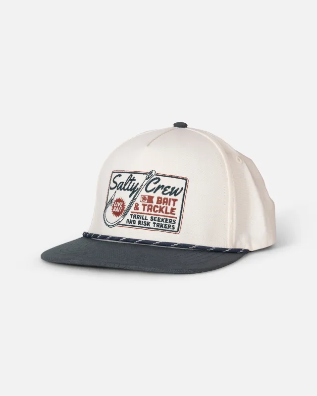 Hooked Up Snapback - Off White/Navy made by Salty Crew