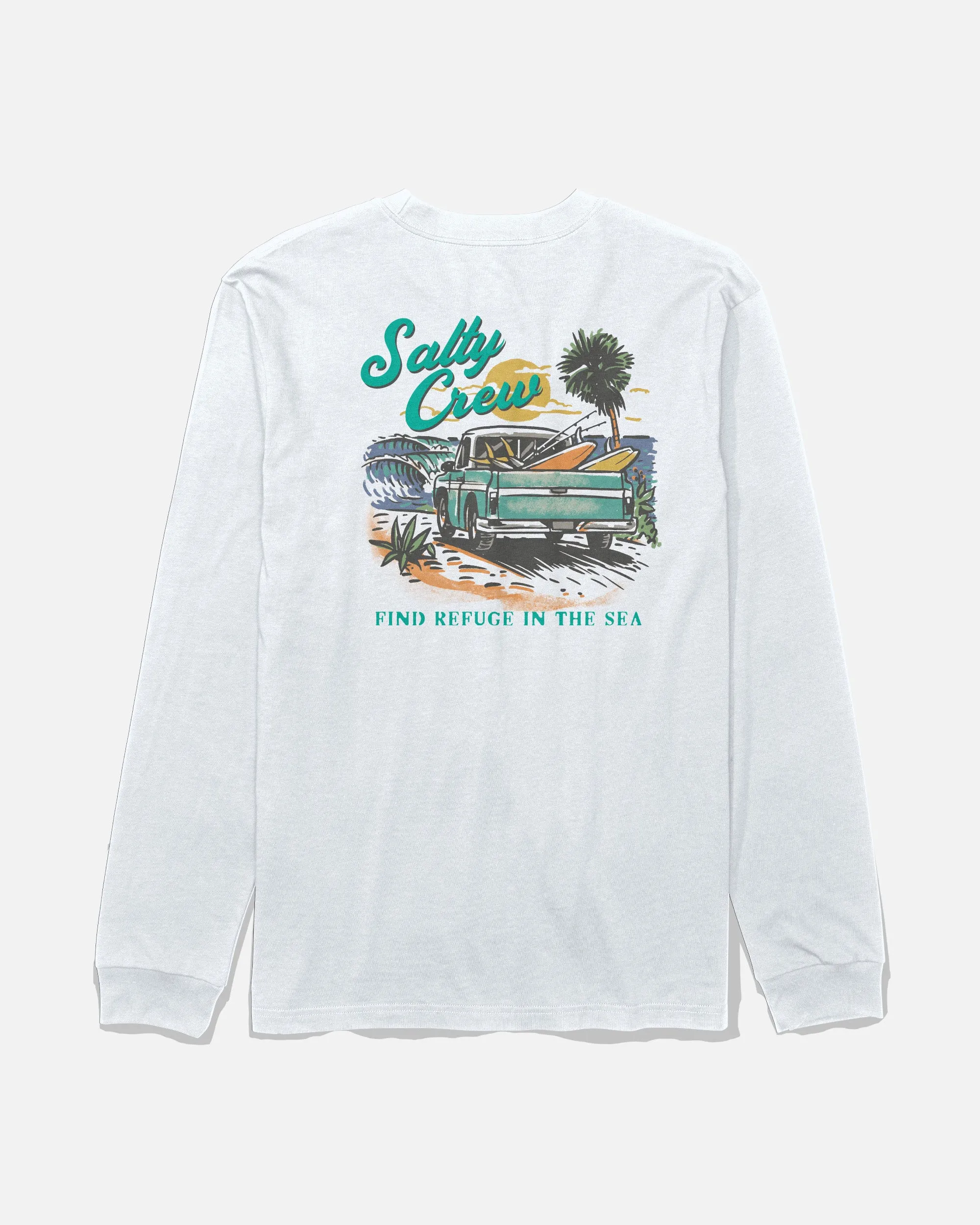 Truck Bed Long Sleeve Tee - White sold by Salty Crew