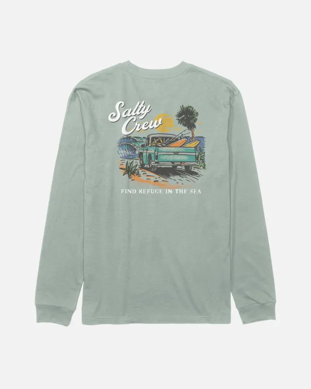 Truck Bed Long Sleeve Tee - Aqua Grey made by Salty Crew