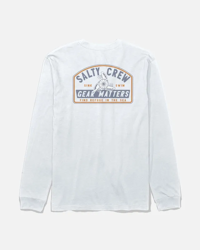 Gear Shop Long Sleeve Tee - White made by Salty Crew