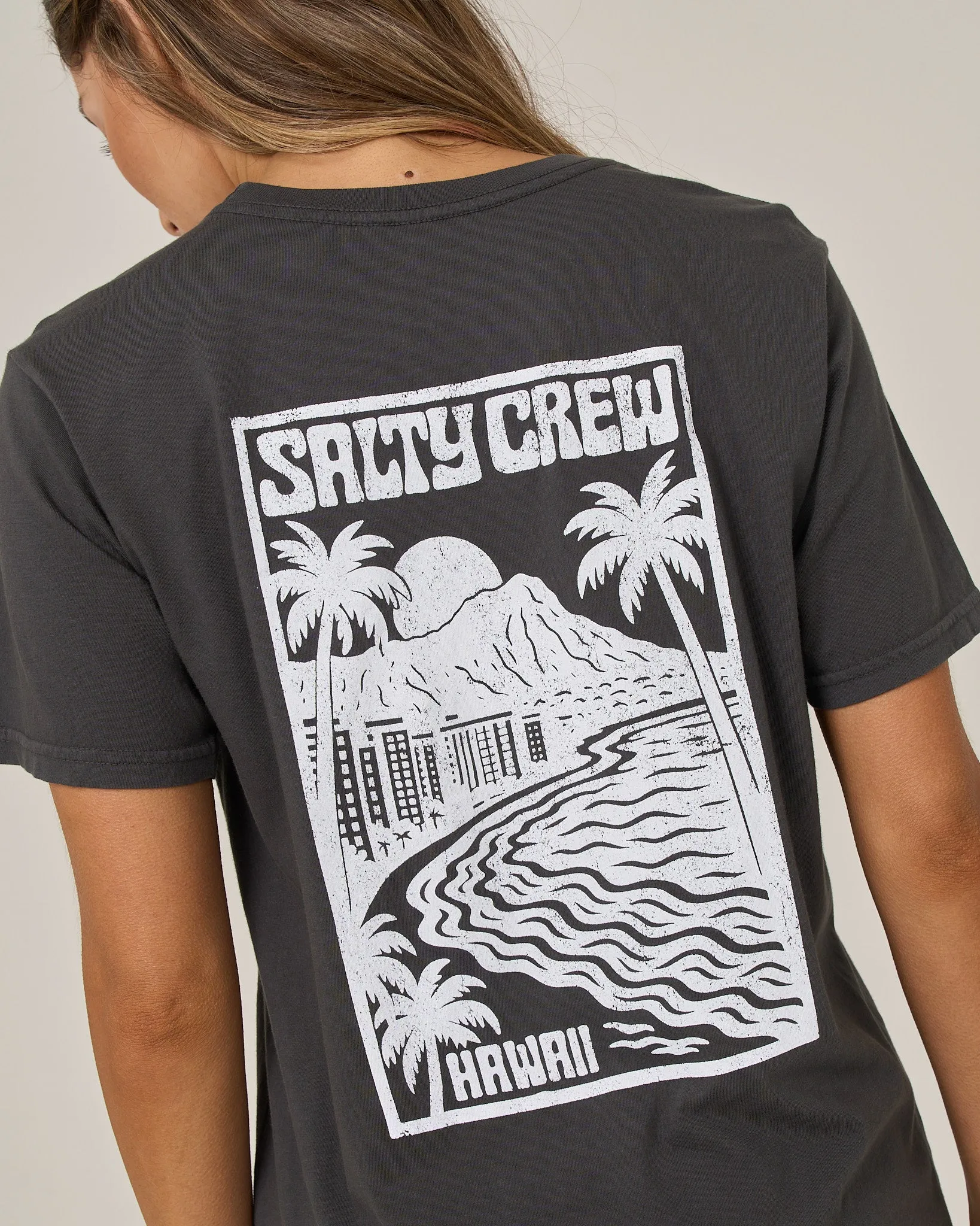Aloha Breeze Boyfriend Tee - Charcoal sold by Salty Crew product image thumbnail 3