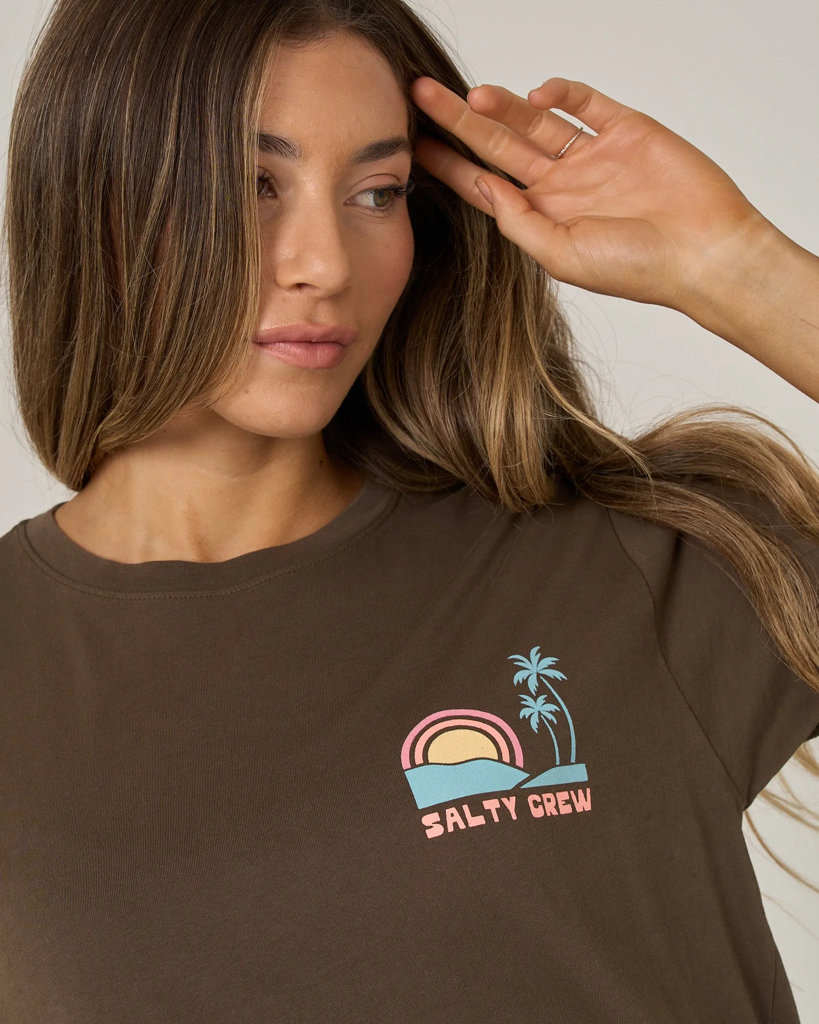 Sushi Roll Boyfriend Tee - Washed Brown sold by Salty Crew product image thumbnail 4