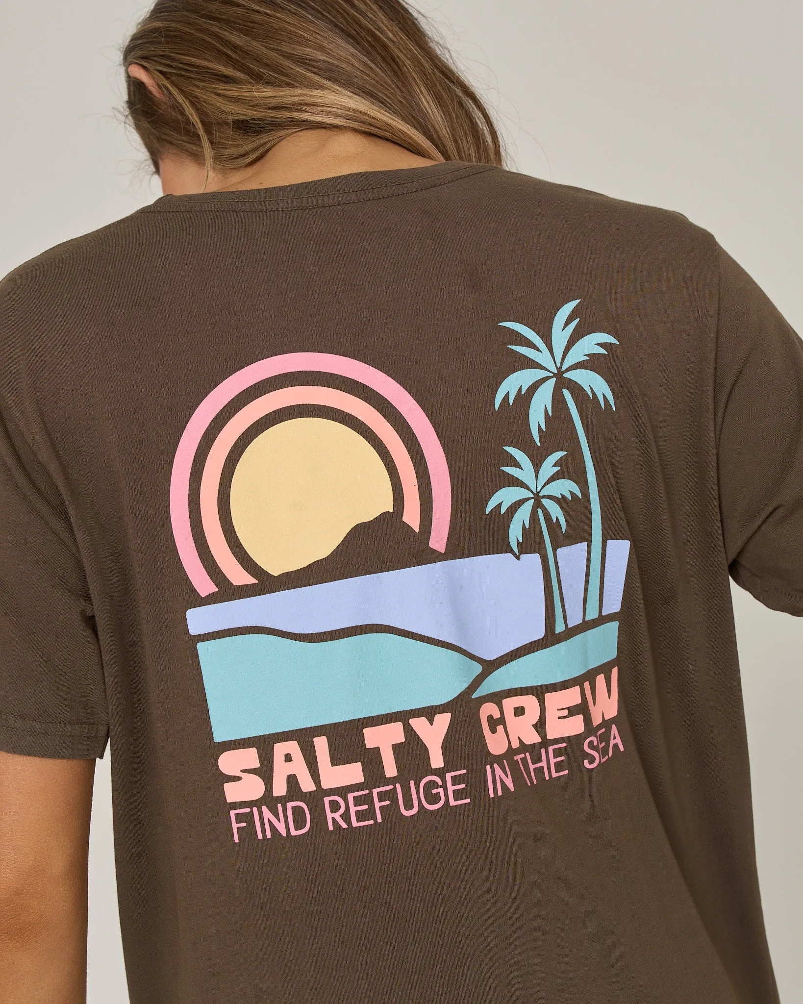 Sushi Roll Boyfriend Tee - Washed Brown sold by Salty Crew product image thumbnail 3