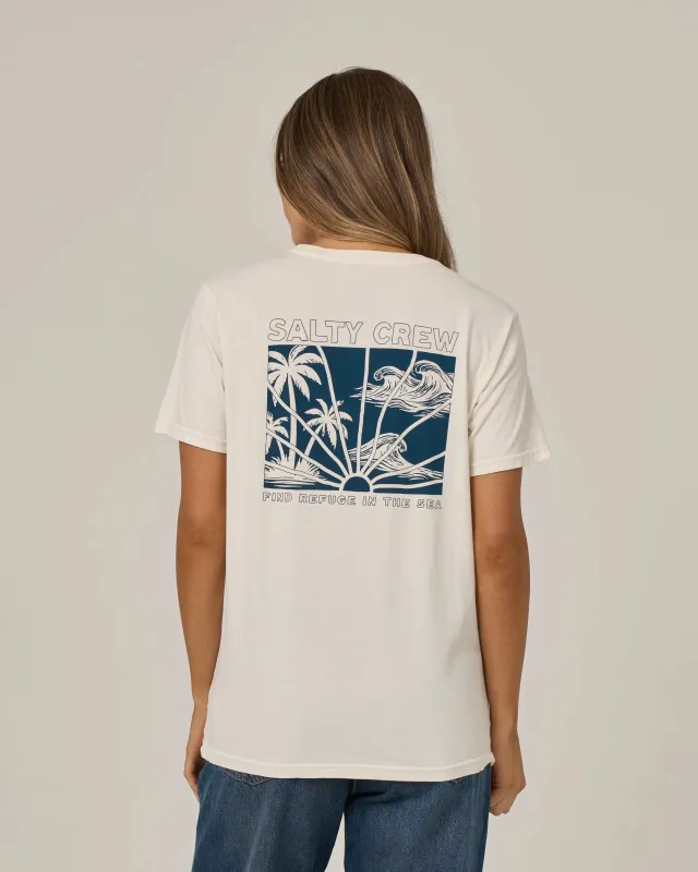 Island Wave Boyfriend Tee - Off White made by Salty Crew