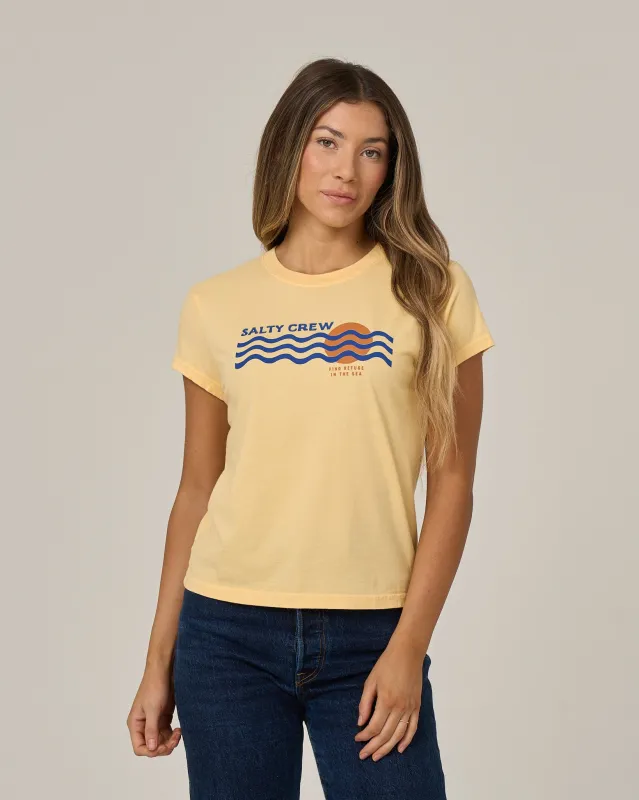 Boat Legs Modern Tee - Custard made by Salty Crew