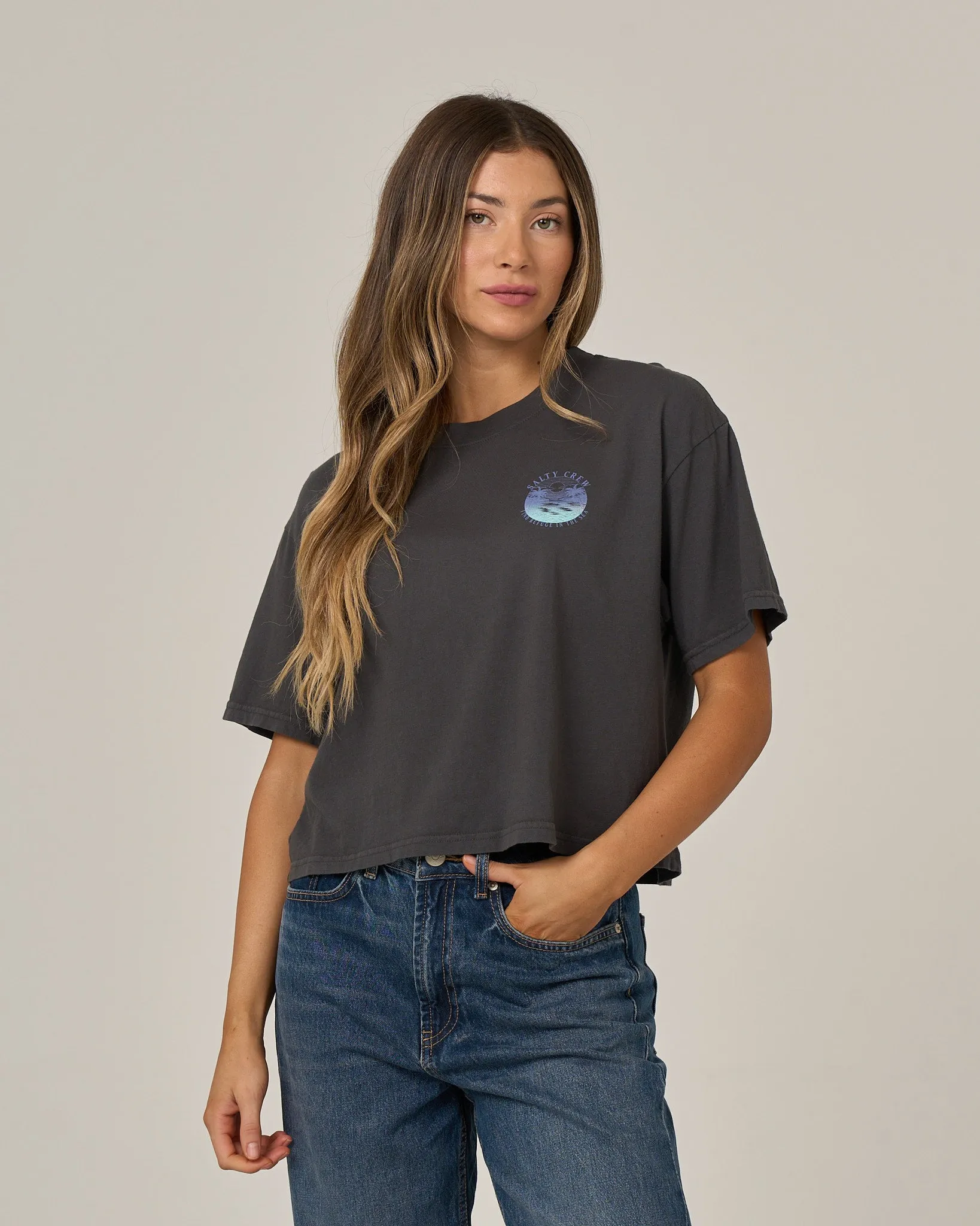 Tropics Skimmer Tee - Charcoal sold by Salty Crew product image thumbnail 2