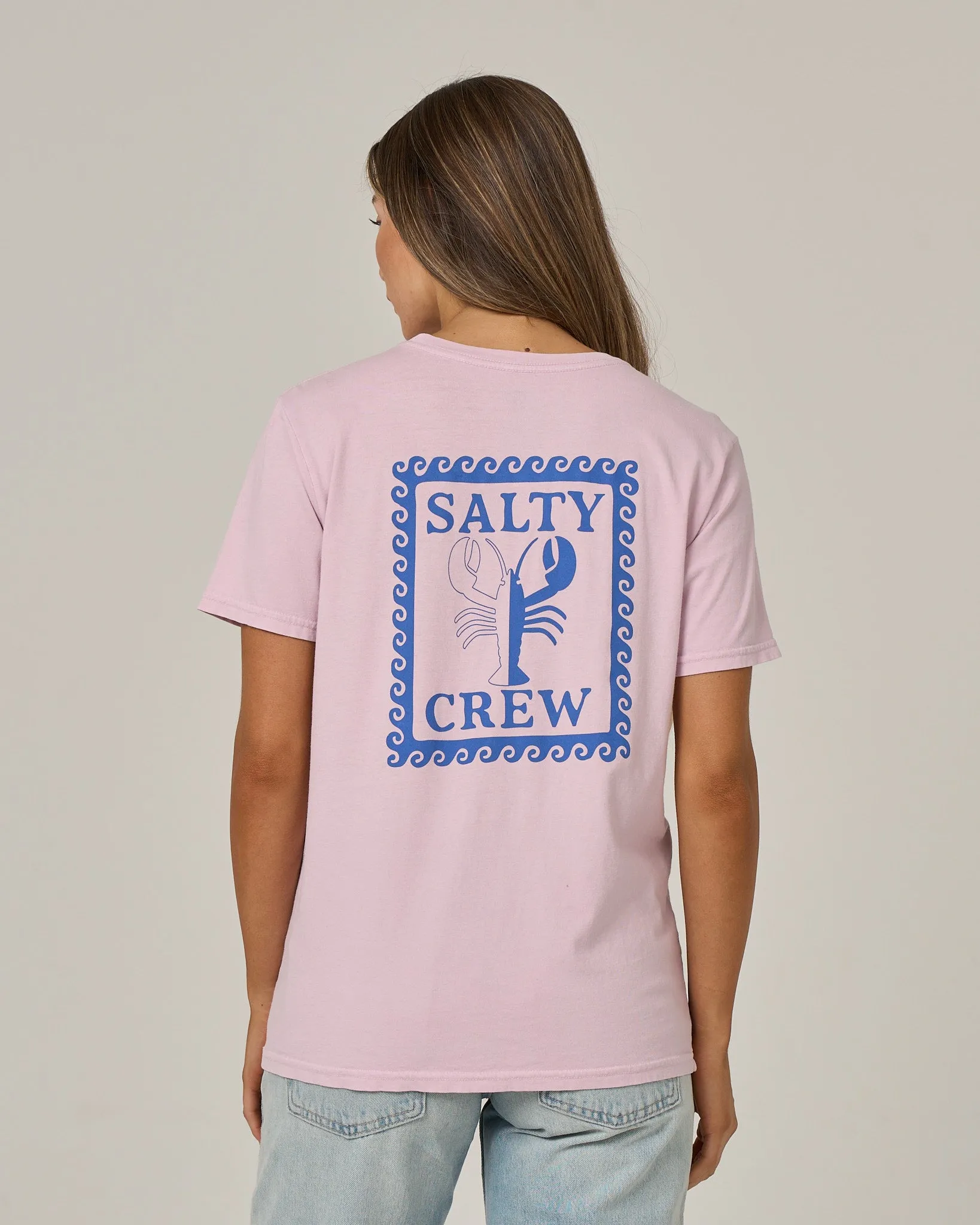 Lobster Roll Boyfriend Tee - Pale Orchid sold by Salty Crew