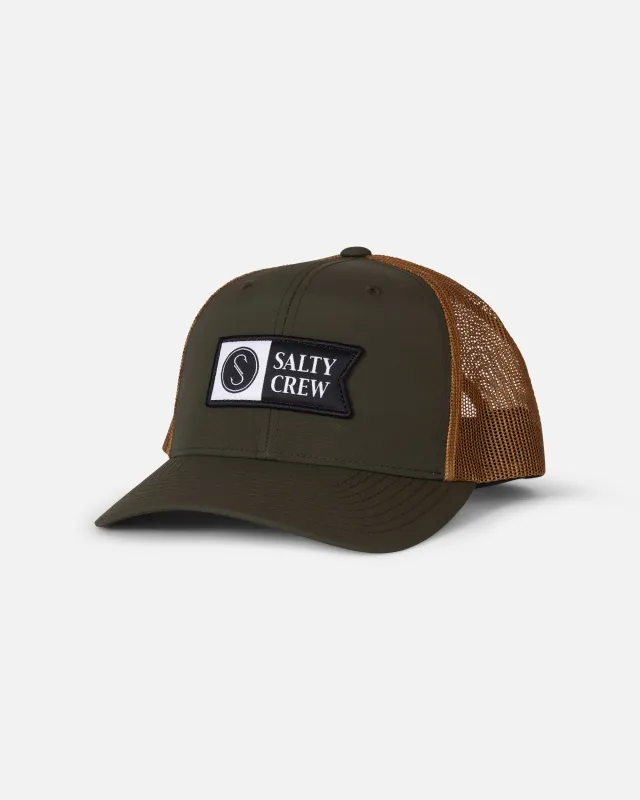 Pinnacle 2 Retro Trucker - Green/Gold made by Salty Crew