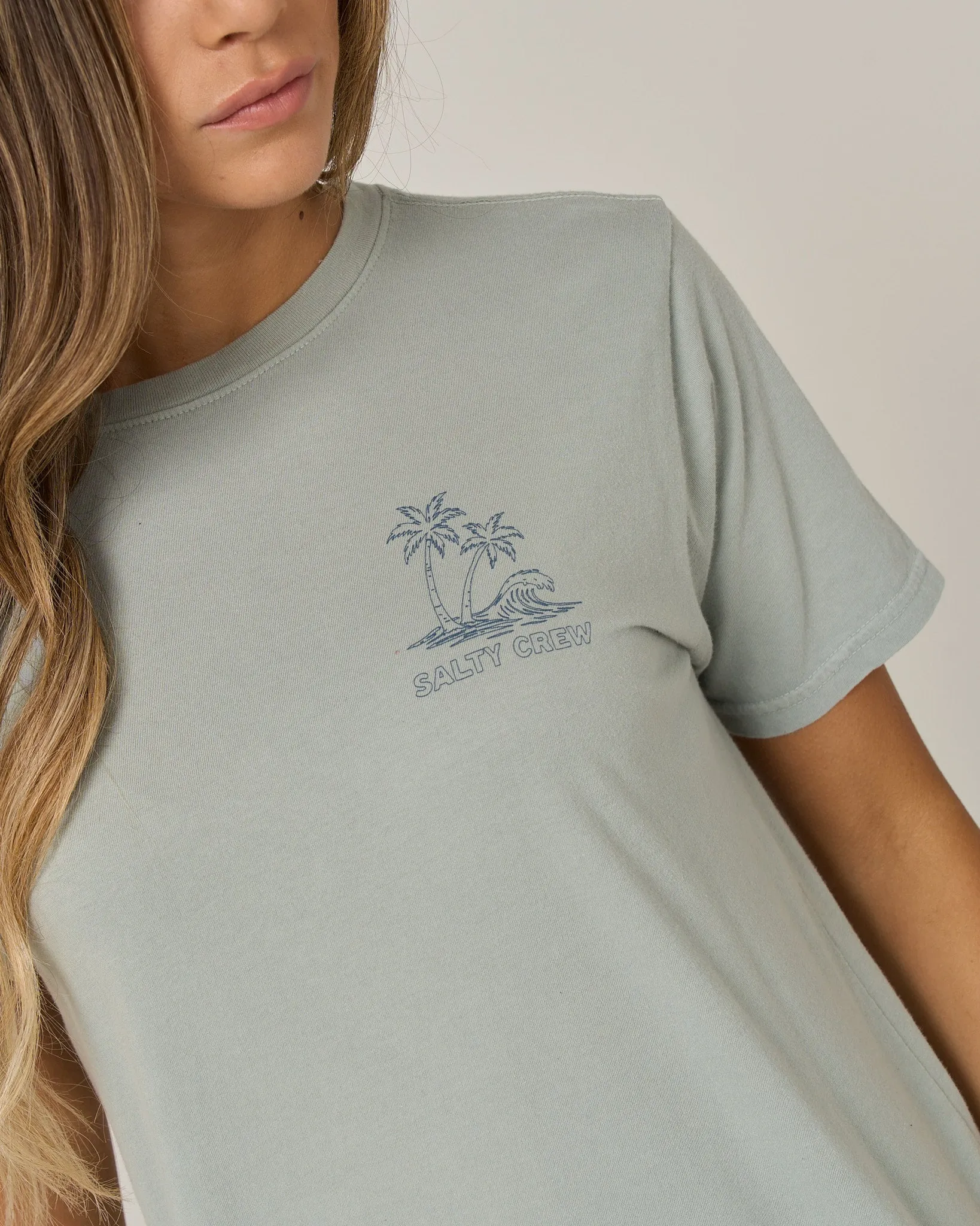 Island Wave Boyfriend Tee - Aqua Grey sold by Salty Crew product image thumbnail 4