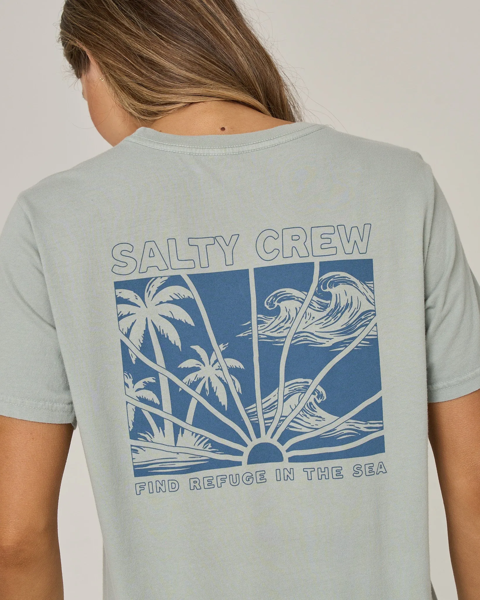 Island Wave Boyfriend Tee - Aqua Grey sold by Salty Crew product image thumbnail 3