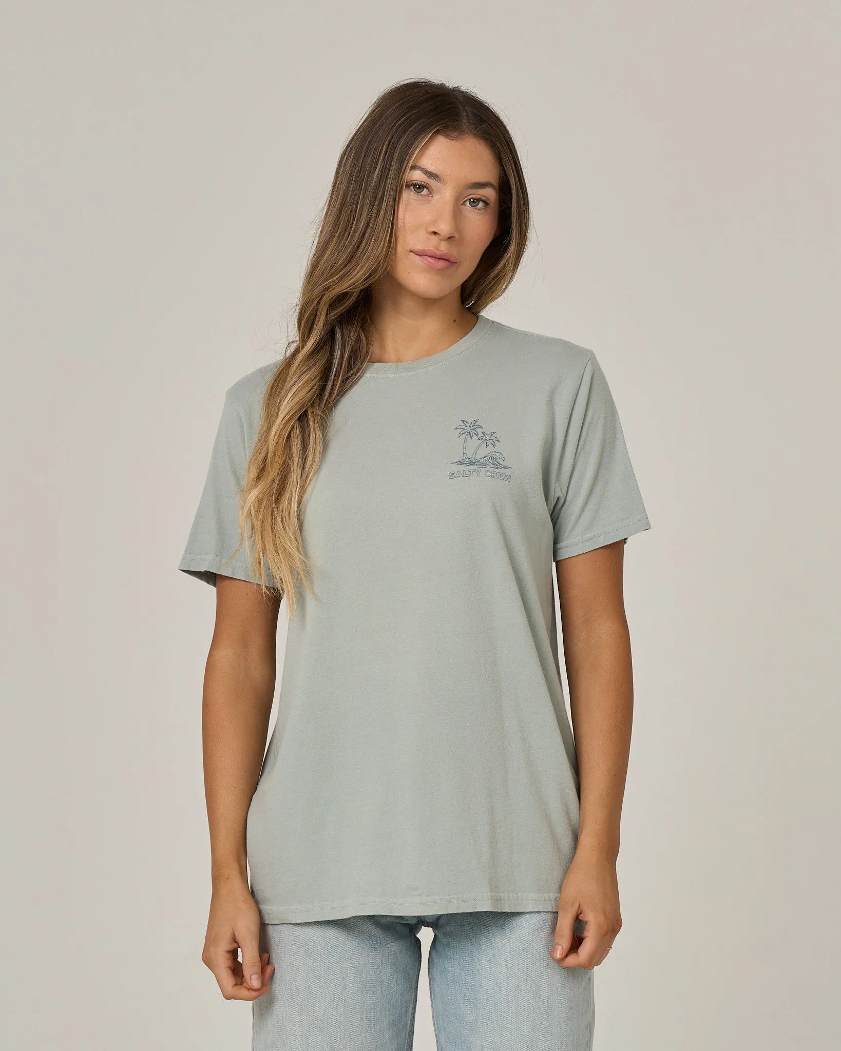 Island Wave Boyfriend Tee - Aqua Grey sold by Salty Crew product image thumbnail 2