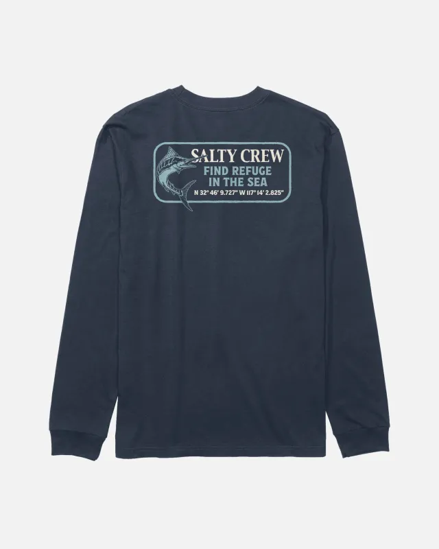 Coordinates Long Sleeve Tee - Navy made by Salty Crew