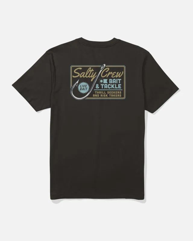 Hooked Up Crew Tee - Black made by Salty Crew
