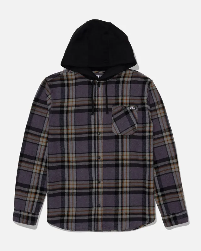 Whitewash Hooded Flannel - Dark Grey made by Salty Crew