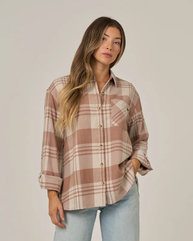 Out West Flannel - Taupe made by Salty Crew