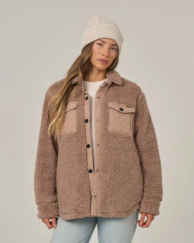 Calm Seas Shacket - Taupe made by Salty Crew