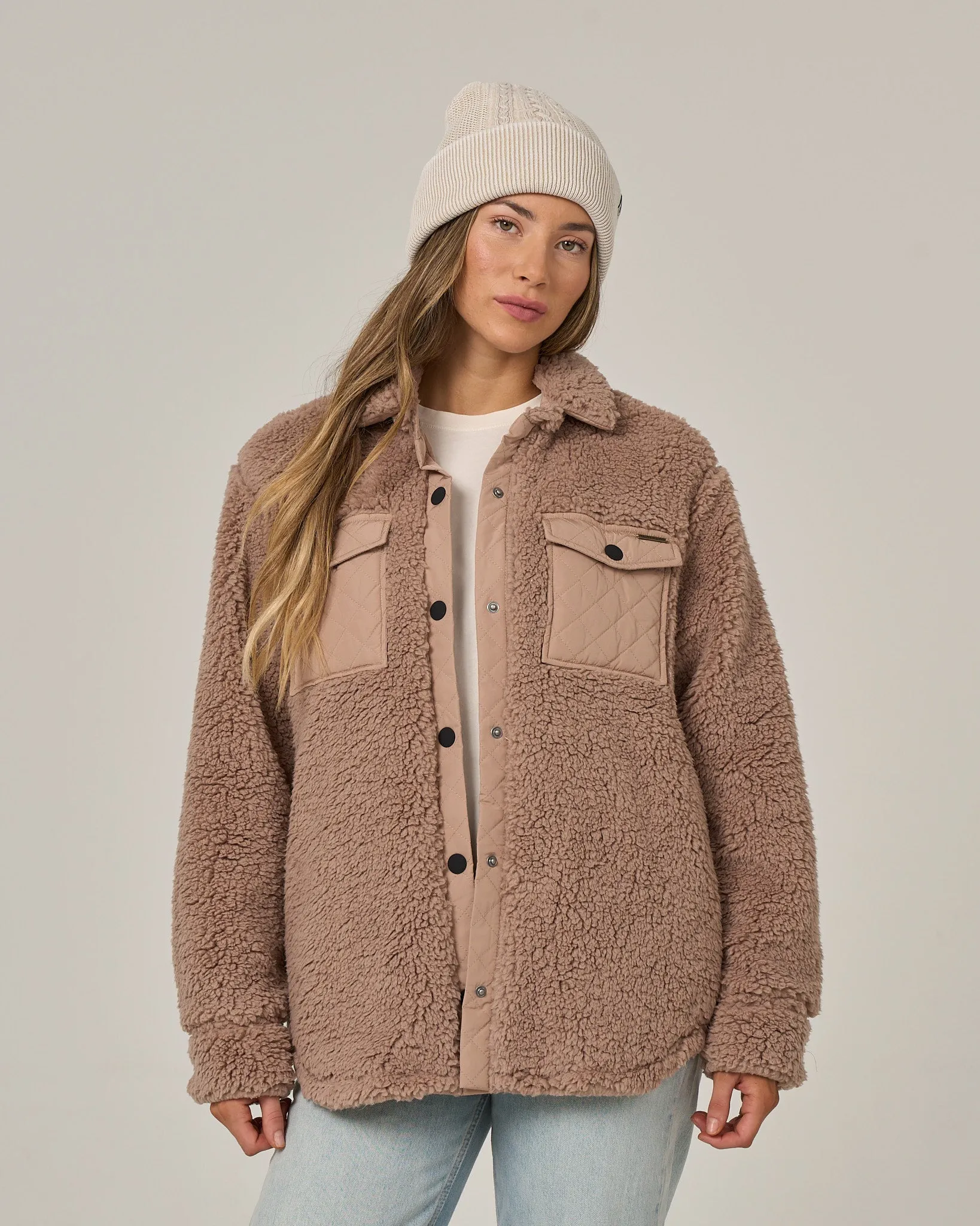 Calm Seas Shacket - Taupe sold by Salty Crew