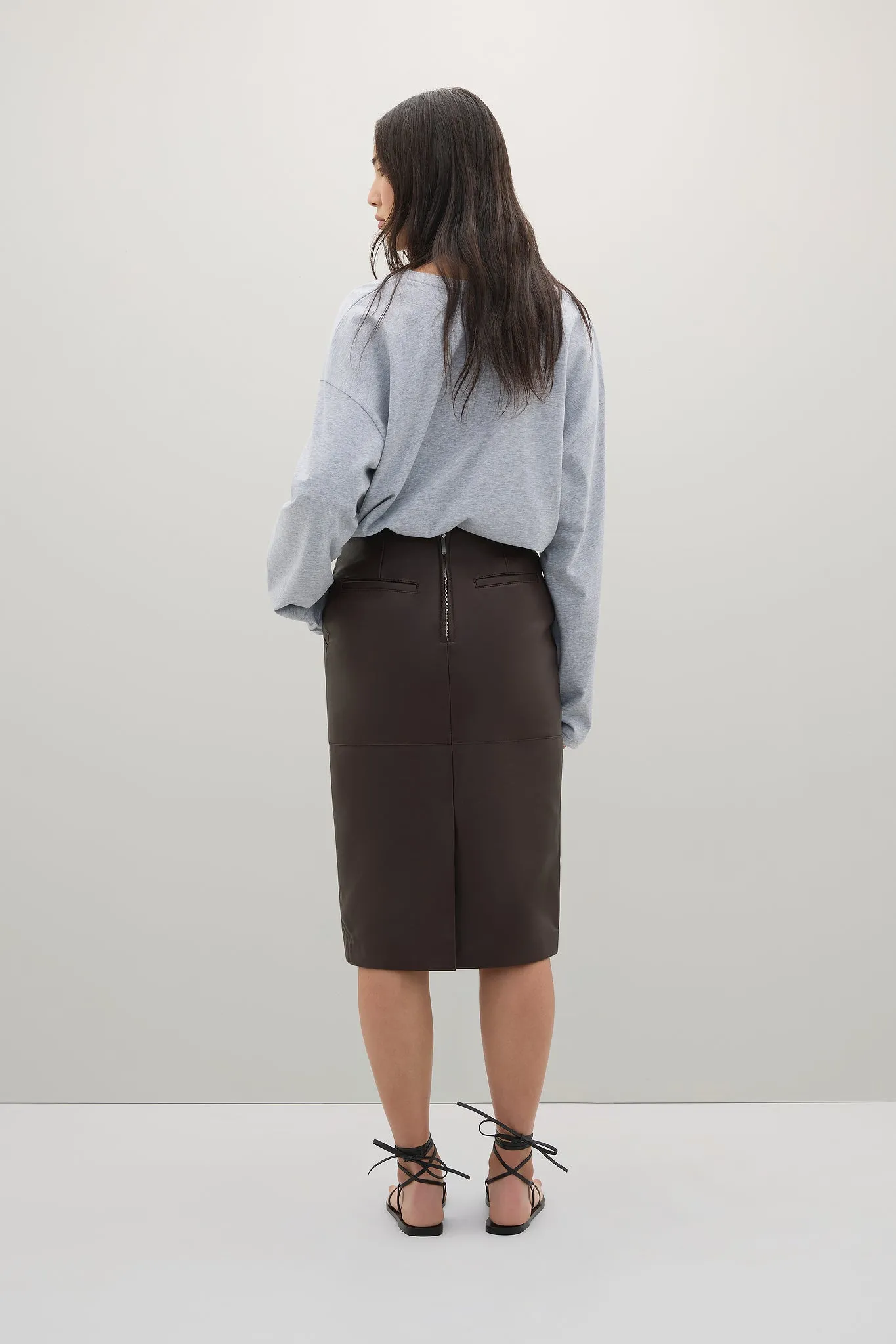 The Wright Leather Skirt sold by A.EMERY product image thumbnail 3