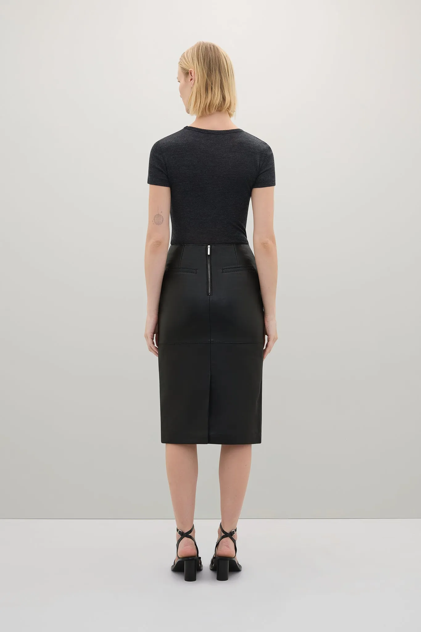 The Wright Leather Skirt sold by A.EMERY product image thumbnail 3