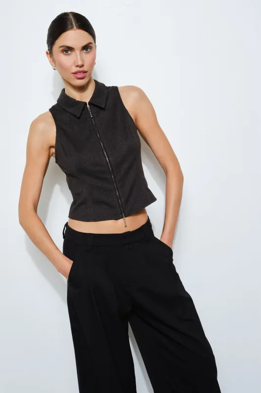LC1784T-1 | Bellamy Zip Front Top made by Loucia