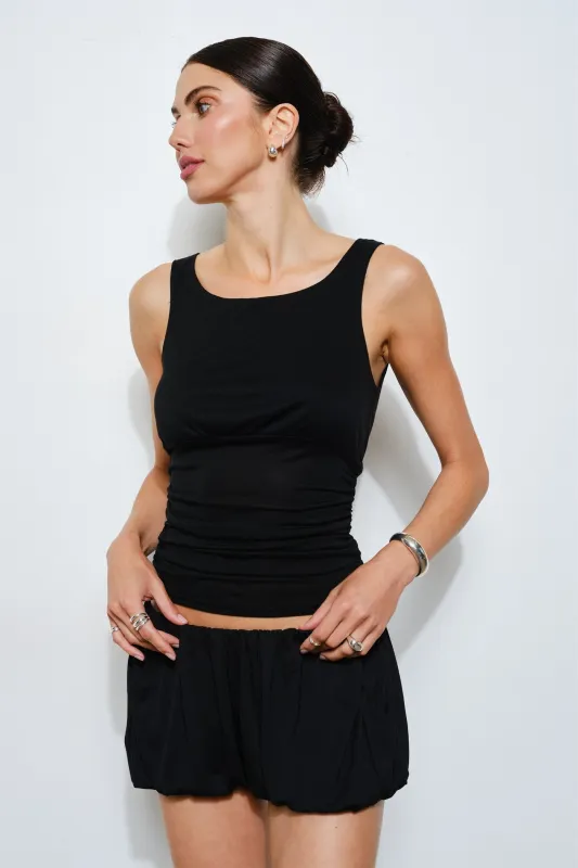 LC2595T | Rhea Ruched Bodice Tank Top made by Loucia