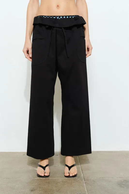 LC2787P | Anja Fold-Over Cotton Twill Pant sold by Loucia