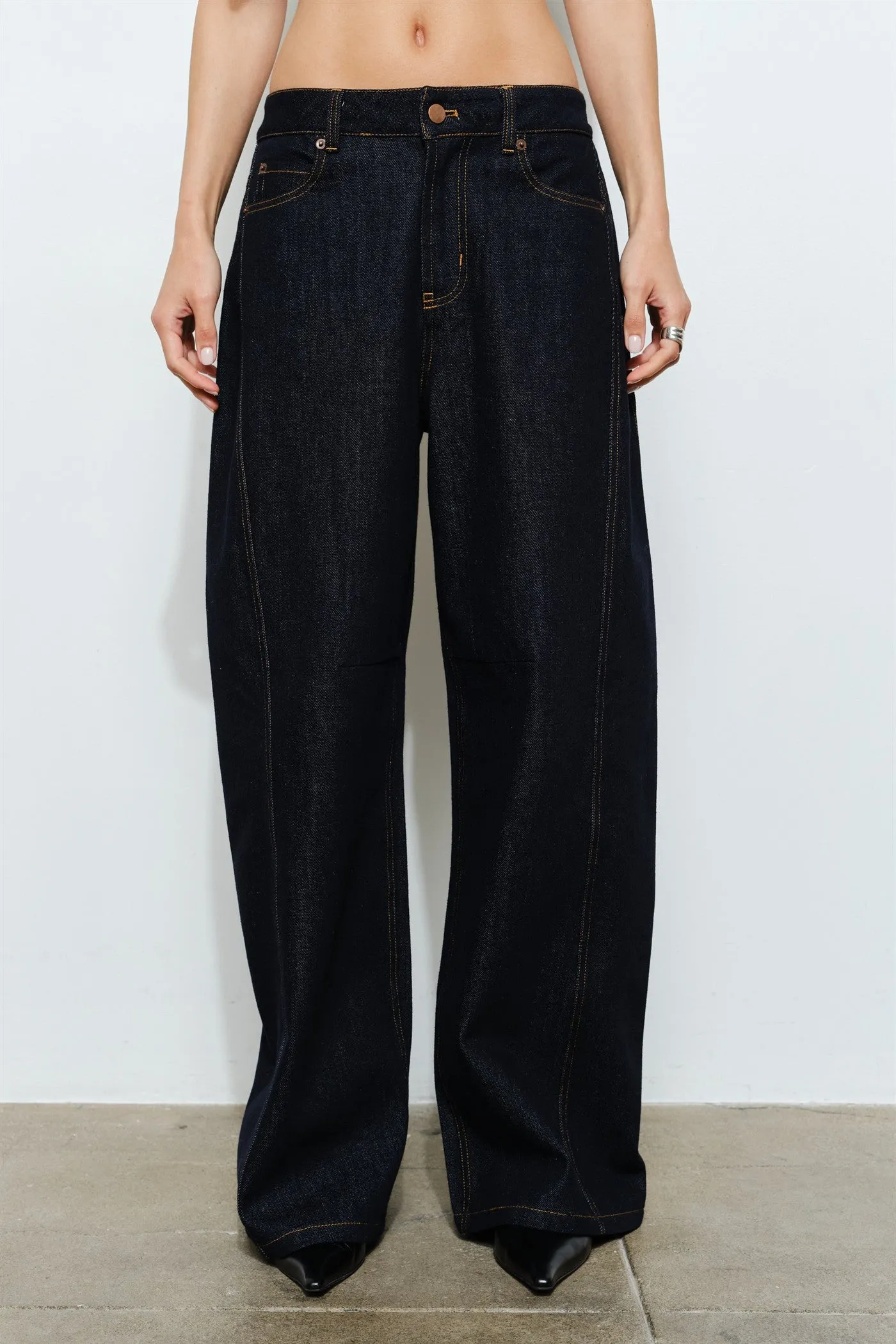 LC2468P | Brynn Sculpted Wide Leg Indigo Jeans sold by Loucia