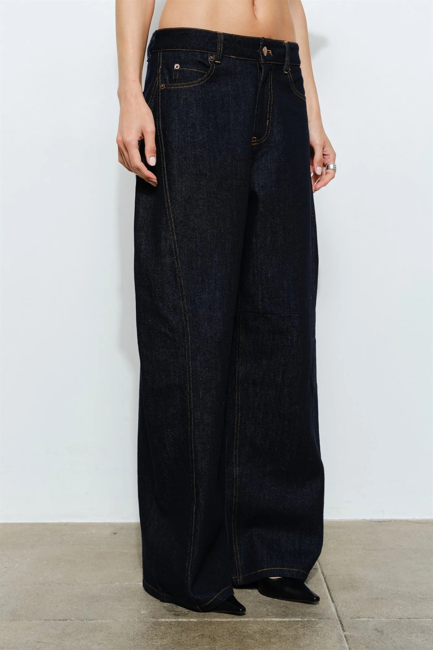 LC2468P | Brynn Sculpted Wide Leg Indigo Jeans sold by Loucia product image thumbnail 2