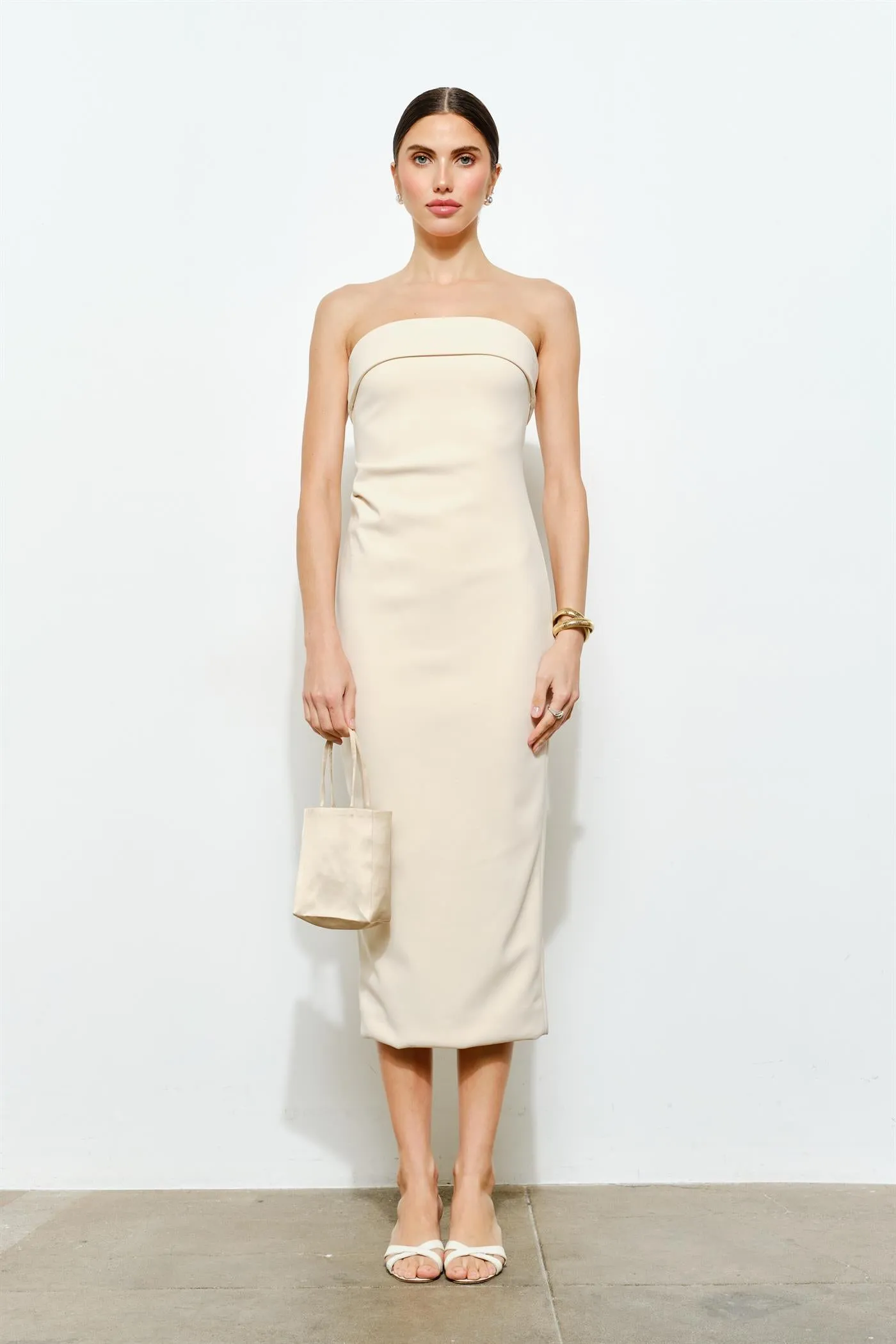 LC2019D | Alessia Strapless Column Midii Dress sold by Loucia product image thumbnail 5