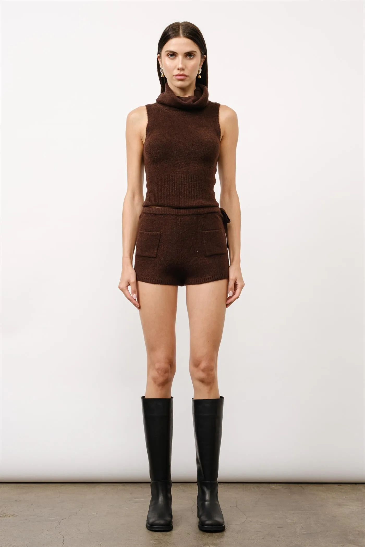 LC2143T | Serena Turtle Neck Sleeveless Knit Top sold by Loucia