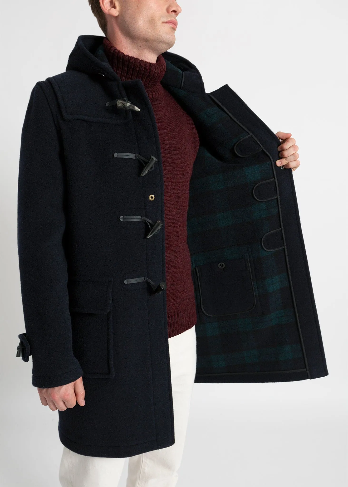 Men's Morris Duffle Coat Navy Black Watch sold by Gloverall product image thumbnail 3