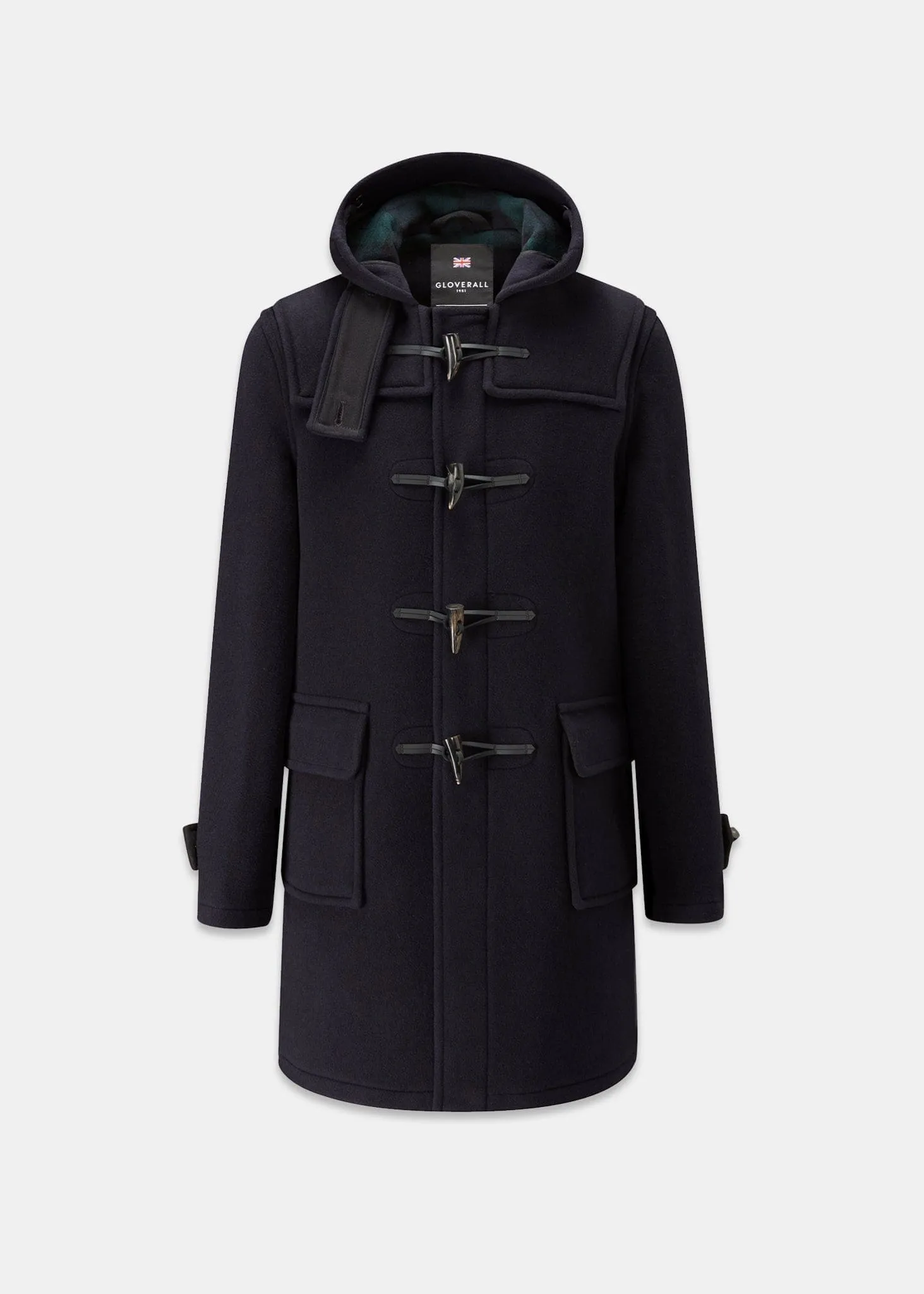 Men's Morris Duffle Coat Navy Black Watch sold by Gloverall