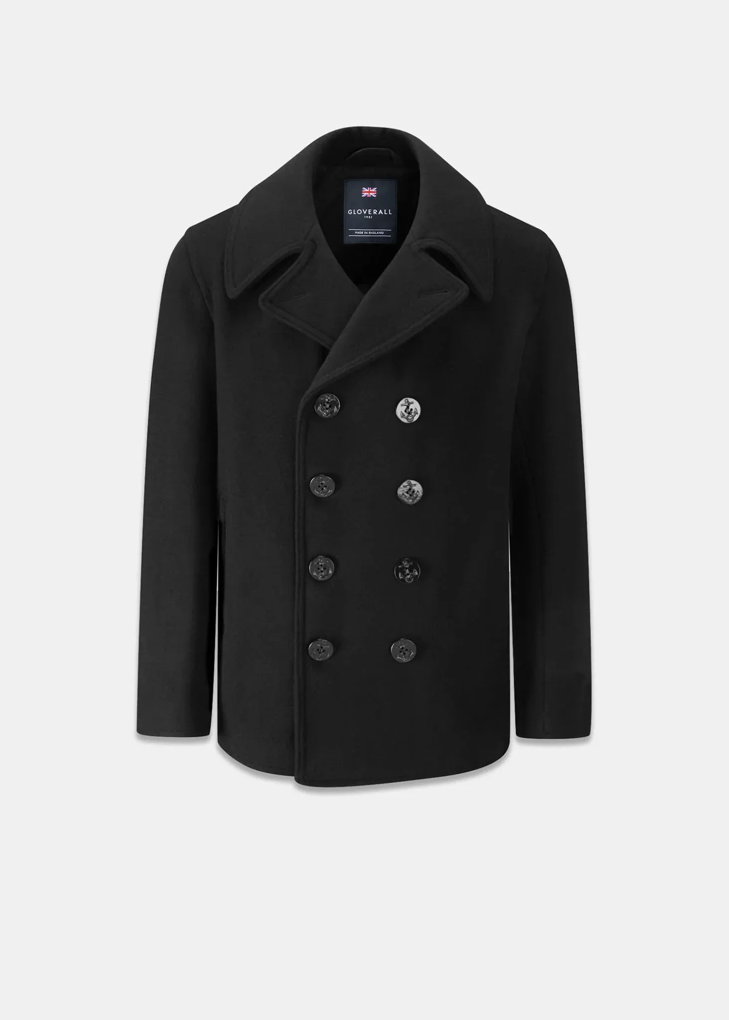 Men's Admiralty Melton Wool Peacoat Black sold by Gloverall