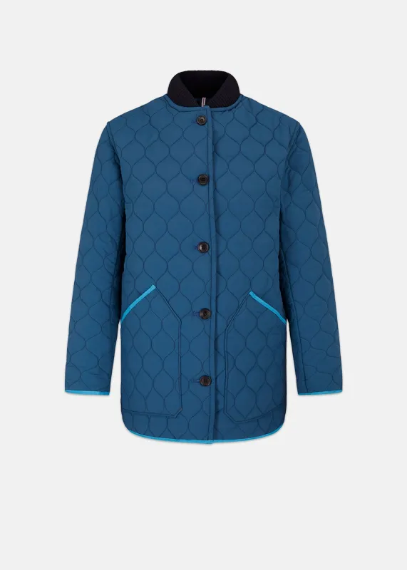 Women's Miller Quilted Jacket Petrol made by Gloverall