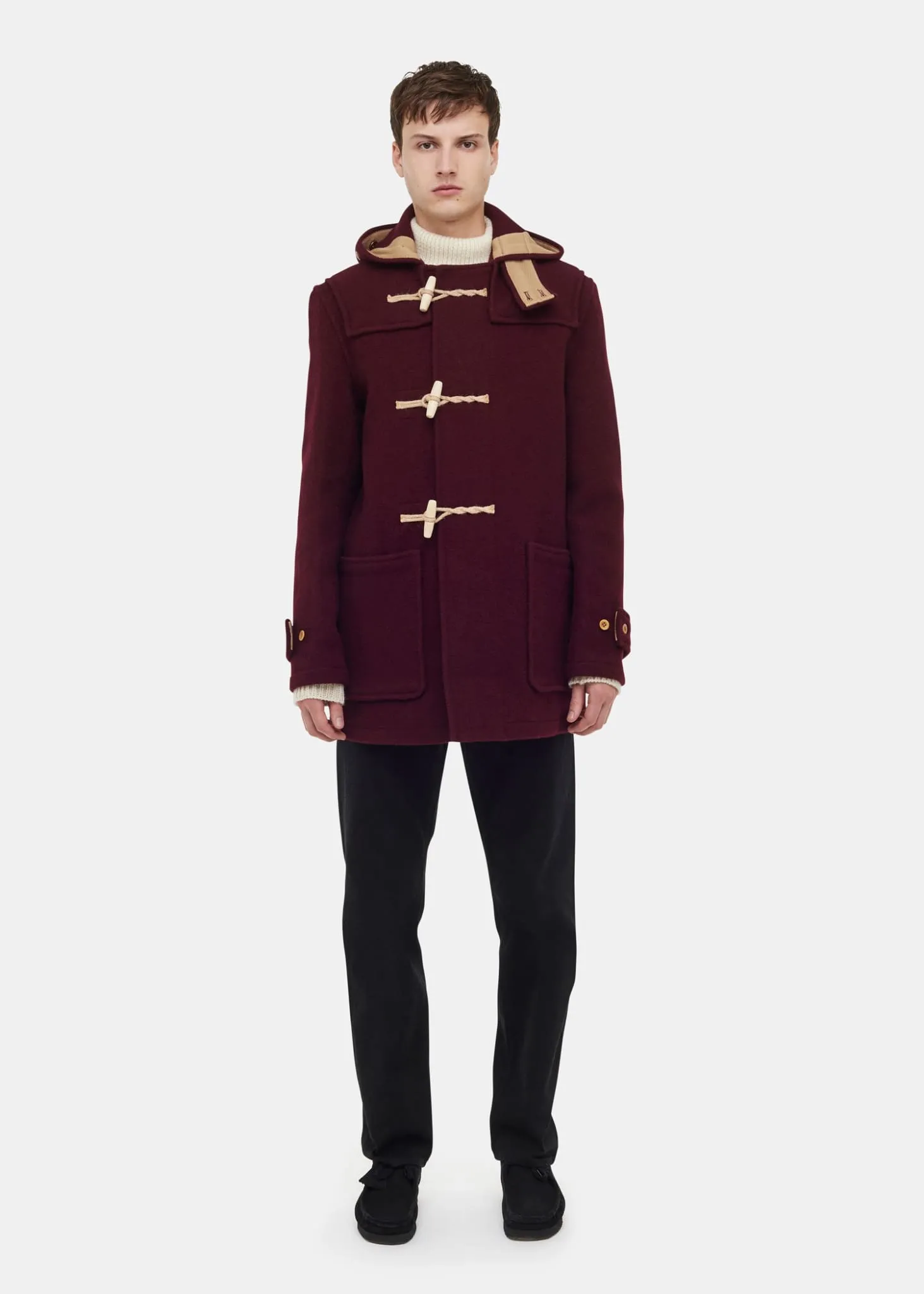 Men's Mid-Length Monty Duffle Coat Burgundy sold by Gloverall product image thumbnail 3