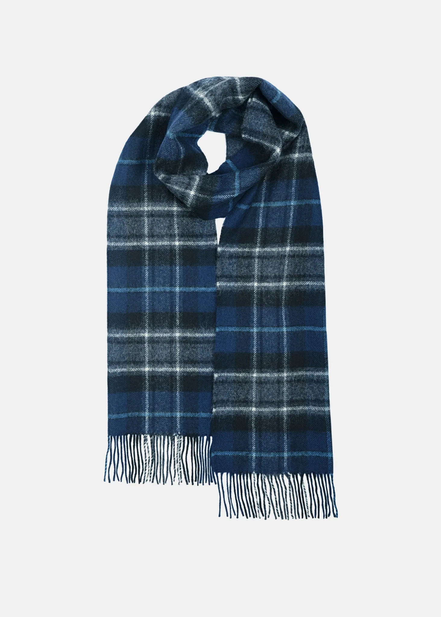Unisex Oversized Lambswool Scarf MacRae Hunting Blue sold by Gloverall